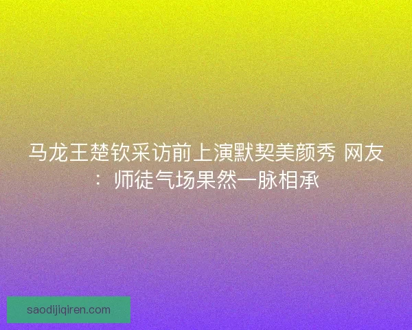 马龙王楚钦采访前上演默契美颜秀 网友：师徒气场果然一脉相承