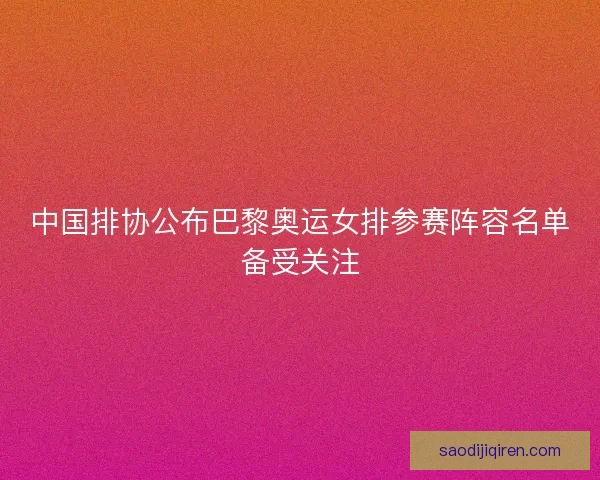 中国排协公布巴黎奥运女排参赛阵容名单备受关注 中国排协公布巴黎奥运女排参赛阵容名单备受关注